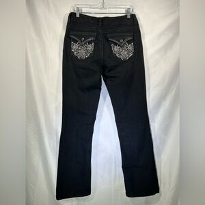 Nine West Bootcut Jeans Date Night Fit Womens Embroidered Dark Wash Denim Sz 8